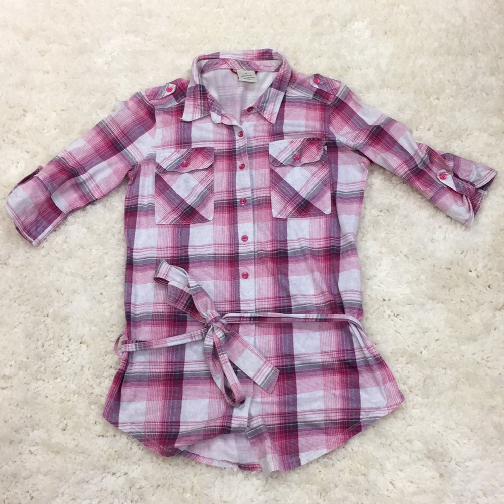 Unionbay Pink Plaid Top, Size Medium 🖤